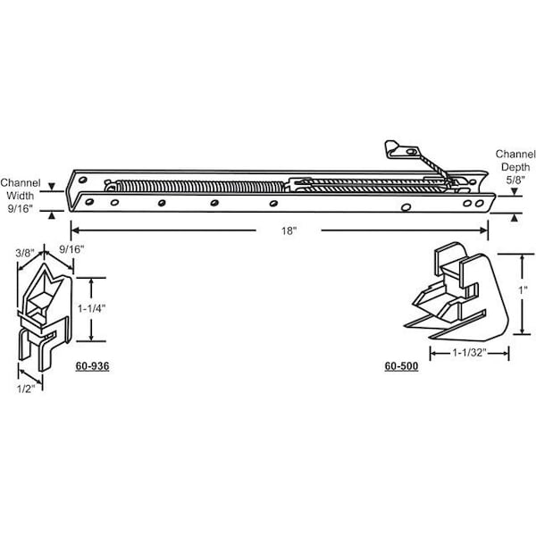 Strybuc 18in Channel Balance With Ends 60-171-36 - main